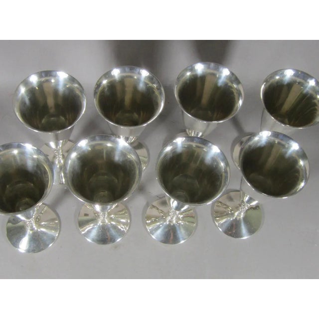 1960s Silver Plated Goblets With Twist Stems- Set of 8 For Sale - Image 4 of 8