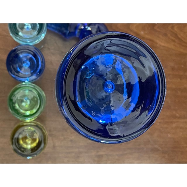 Mid-Century Modern 1970s MCM Liqueur/Cordial Decanter & 5 Glasses For Sale - Image 3 of 10