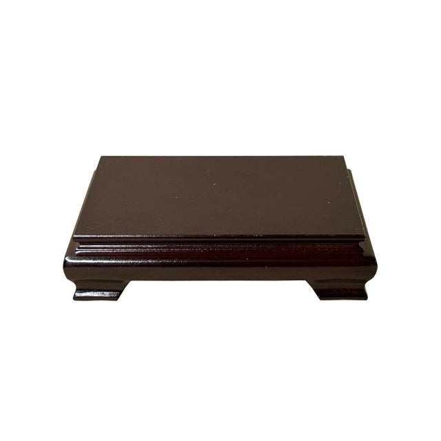 10.25" Reddish Brown Wood Rectangular Display Stand Riser Easel For Sale - Image 4 of 6