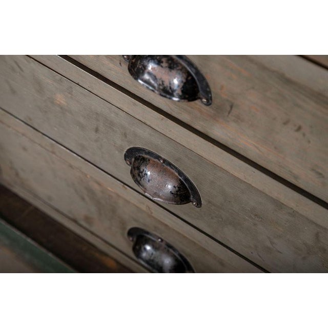 French Painted Pine Work Table Island, 1900 For Sale - Image 17 of 18