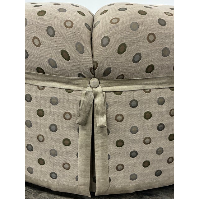 Dapha Upholstered Furniture Round Tufted Skirted Ottoman, 36” For Sale In Charlotte - Image 6 of 7