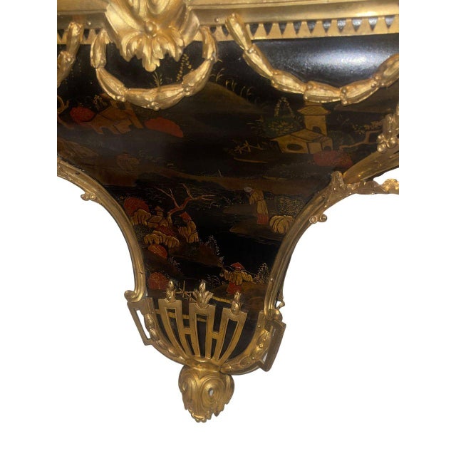 Early 19th Century Monumental Early 19th Century French Chinoiserie Wall Clock With Bracket For Sale - Image 5 of 11