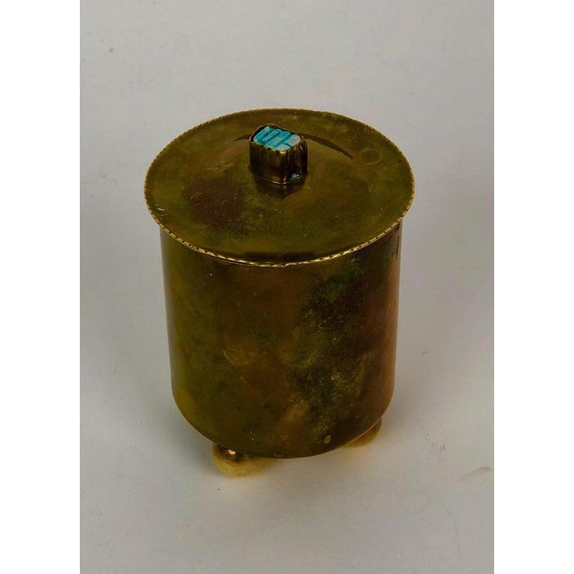 Art Deco Cigarette Container in Brass, 1925 For Sale - Image 4 of 10