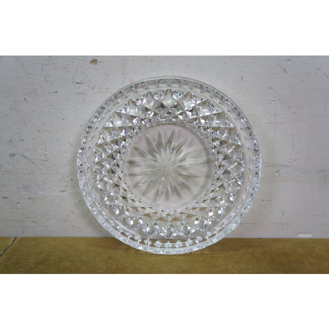 Vintage Modern Waterford Lismore Crystal Round Vanity Trinket Dish Coaster Starburst For Sale - Image 12 of 16
