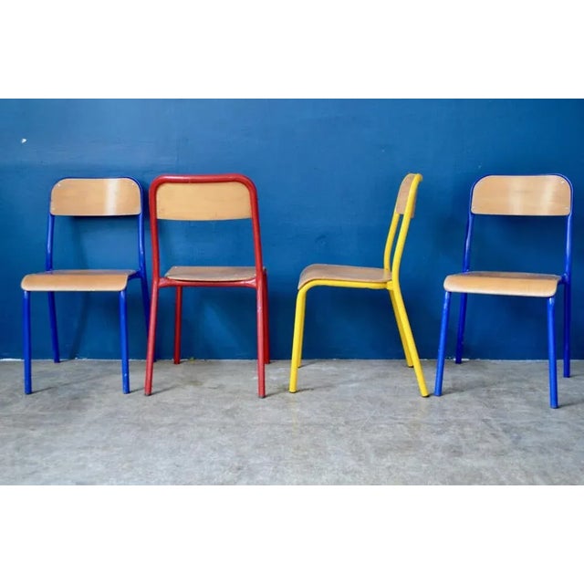 1980s Industrial Colored Dining Chairs, 1980s, Set of 4 For Sale - Image 5 of 12