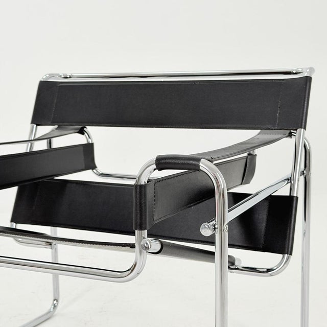 Black Mid-Century Modern Black Wassily B3 Chair by Marcel Brauer, 1990s For Sale - Image 8 of 15