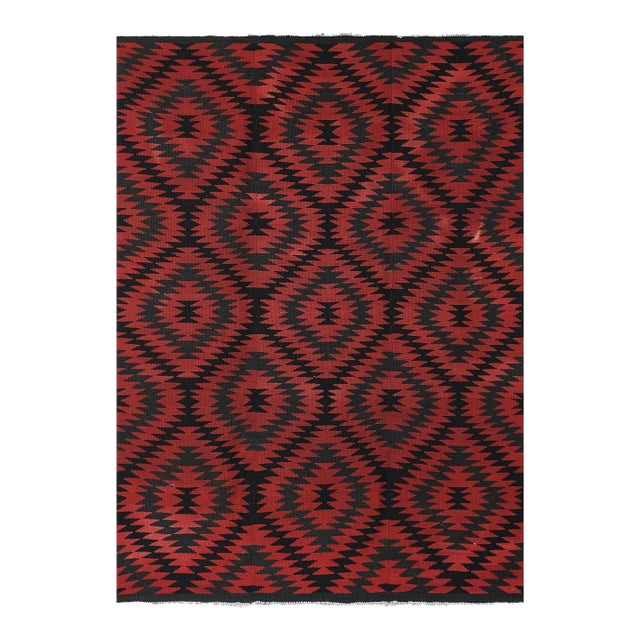Turkish Geometric Kilim Rug 5'1'' X 6'9'' For Sale