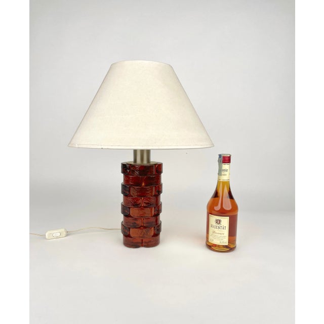 1970s Glass & Metal Table Lamp by Poliarte, Italy, 1970s For Sale - Image 5 of 9