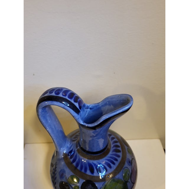 Folk Art Vintage Tonala Pottery Pitcher For Sale - Image 3 of 8