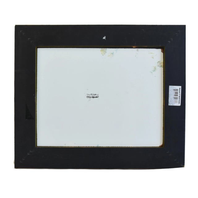 Blue Impressionist Mountain and Lake Landscape by Listed Artist Silvio Silvestri Oil Painting Including the Antiqued Gold Wood Frame For Sale - Image 8 of 9