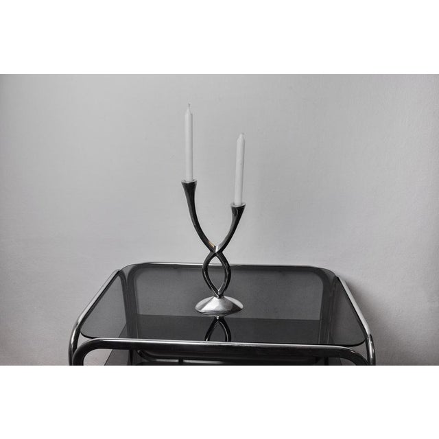 2-Arm Candlestick attributed to Matthew Hilton, England, 1980s For Sale - Image 6 of 9