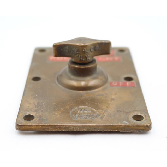 Mid 20th Century Mid 20th Century Russell & Stoll Company Brass Ship Light Switch For Sale - Image 5 of 6