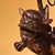 1960s Pair of Antique Chinese Gilt Bronze Foo Dog Candle Holders With Ring Handles For Sale - Image 5 of 10