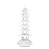 Vintage Large-Scale Seven-Tier Chinoiserie White Painted Tole Pagoda Tower For Sale