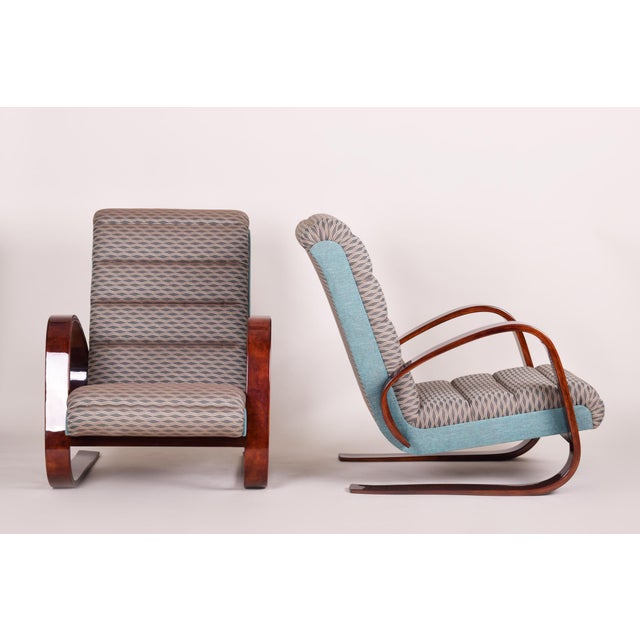 Textile Set of Art Deco Lounge Chairs by Miroslav Navrátil, 1930s For Sale - Image 7 of 9