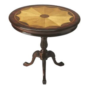 Carissa Round 30" Pedestal Table, Dark Brown