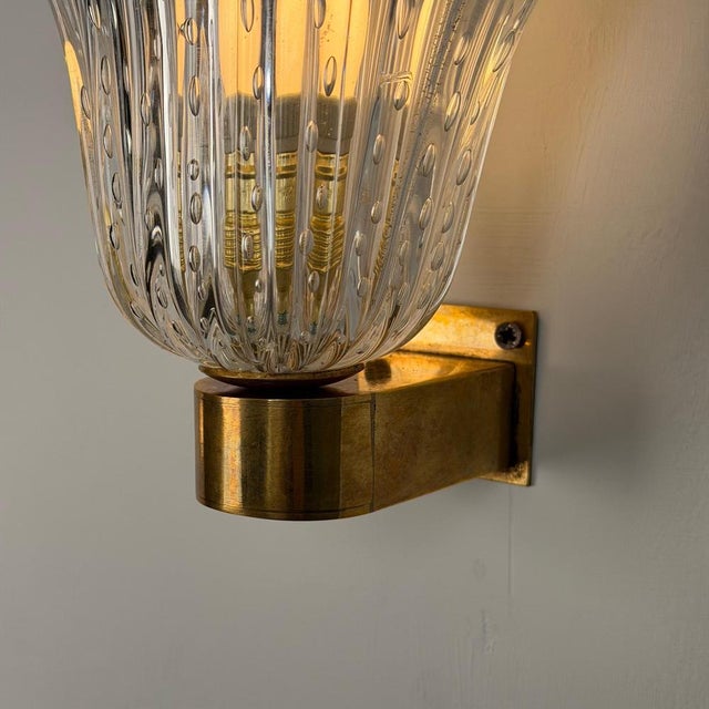 Bullicante Murano Glass Wall Sconces from Seguso, 1940s, Set of 2 For Sale - Image 17 of 18