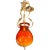 Italian Orange Glass Bell Jar Lantern For Sale