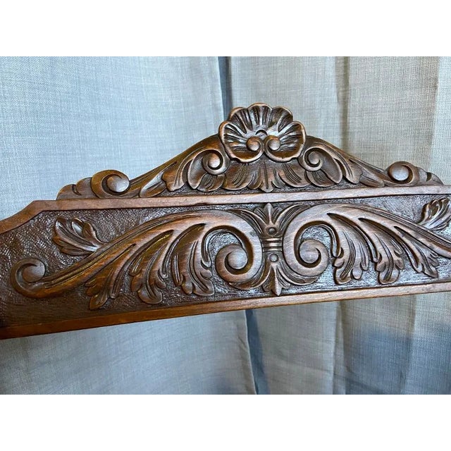 Wood Renaissance Style Curule Armchair in Carved Walnut, 1890s For Sale - Image 7 of 11
