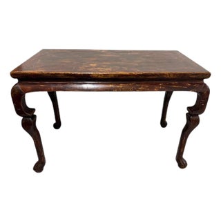 Antique Chinese Wooden Console Table Carved Claw Feet Accent Table For Sale