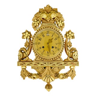 20th Century Rococo Revival Gilt Carved Clock from Westerstrand, 1950s For Sale