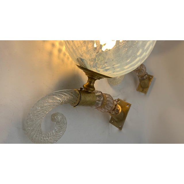 Glass Wall Lights by Seguso, 1960, Set of 2 For Sale - Image 4 of 6