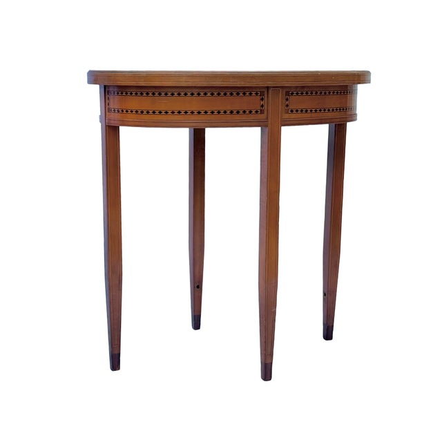 1920s Oval Inlaid Side Table attributed to Bruno Paul, Germany, 1910-1920 For Sale - Image 5 of 11