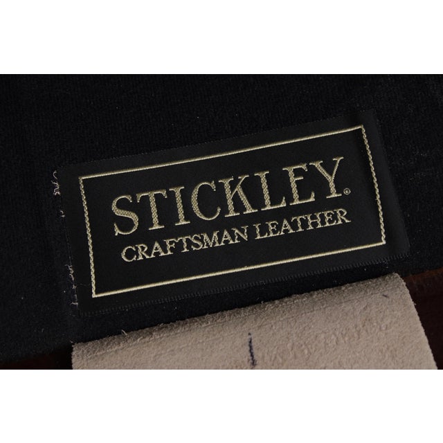 Stickley Tufted Back Leather Chair & Ottoman For Sale - Image 17 of 18