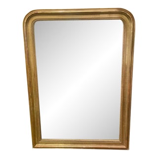 19th C. French Louis Philippe Mirror With Line Pattern Frame For Sale
