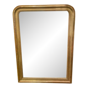 19th C. French Louis Philippe Mirror With Line Pattern Frame