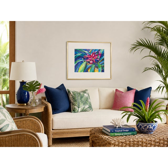 Ruby Bromeliad - Tomoko Parry, C. 1990s For Sale - Image 10 of 10