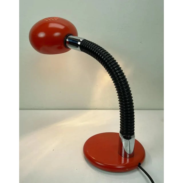 Black and Orange Elbow Table Lamp in the style of Targetti Sankey, Italy, 1970s For Sale - Image 12 of 13