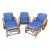 1950s Mid-Century Modern Ritts Rattan Chairs and Ottomans - 5 Pieces For Sale