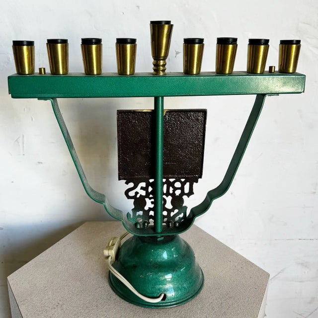1970s Vintage Israeli “Tribes of Israel” Menorah/Chanukia Lamp For Sale - Image 5 of 7