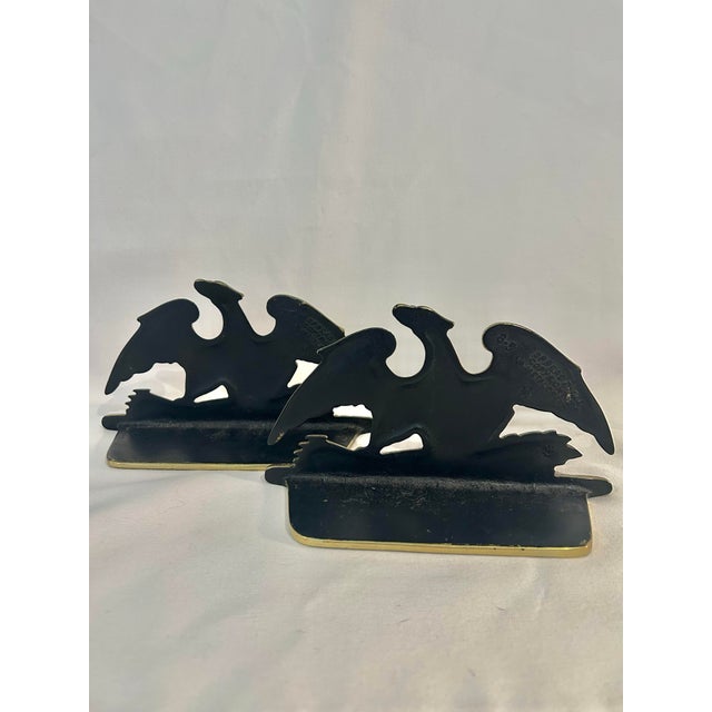 Vintage Virginia Metalcrafters Federal Eagle Solid Brass Bookends – A Pair For Sale - Image 9 of 12