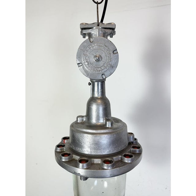 Mid-Century Modern Soviet Industrial Aluminium Factory Pendant Lamp, 1960s For Sale - Image 3 of 18