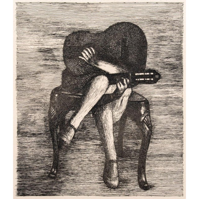 Roux (XX), "Futurista", Etching on Paper, 1976, marked "p.a." artist proof, titled and inscribed "para morta con todo el...