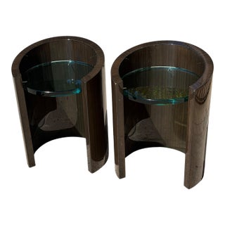 Pair of J. Robert Scott Modernist Macassar Side Tables For Sale