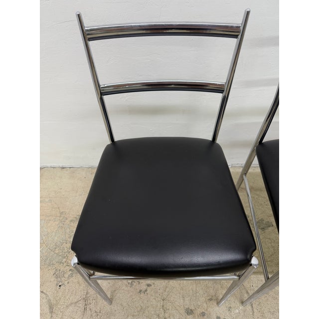 Otto Gerdau Chrome and Black Naugahyde Dining Chairs Circa 1960s - Set of Four For Sale - Image 12 of 18