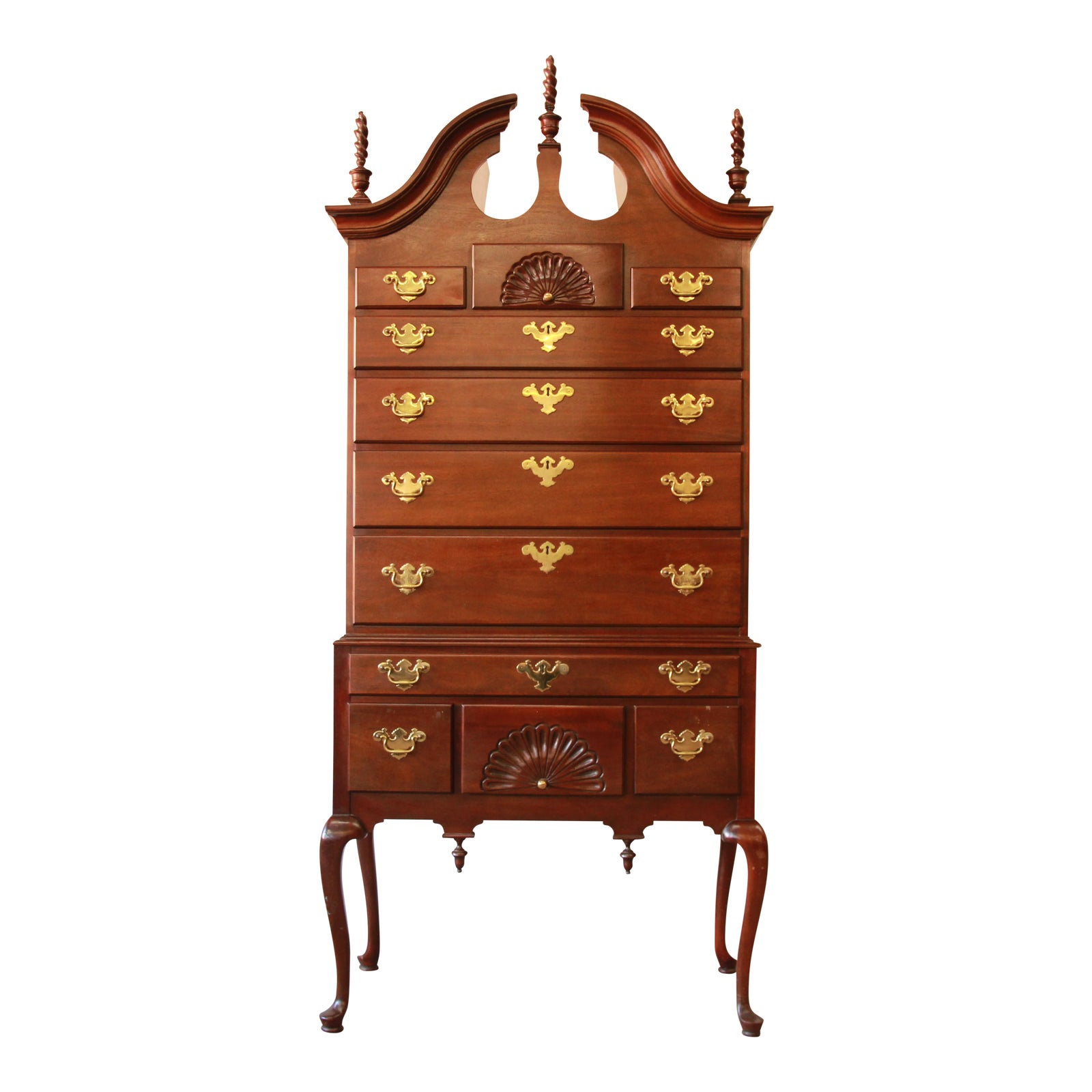 Councill Furniture Queen Anne Cherry Highboy Chest on ...