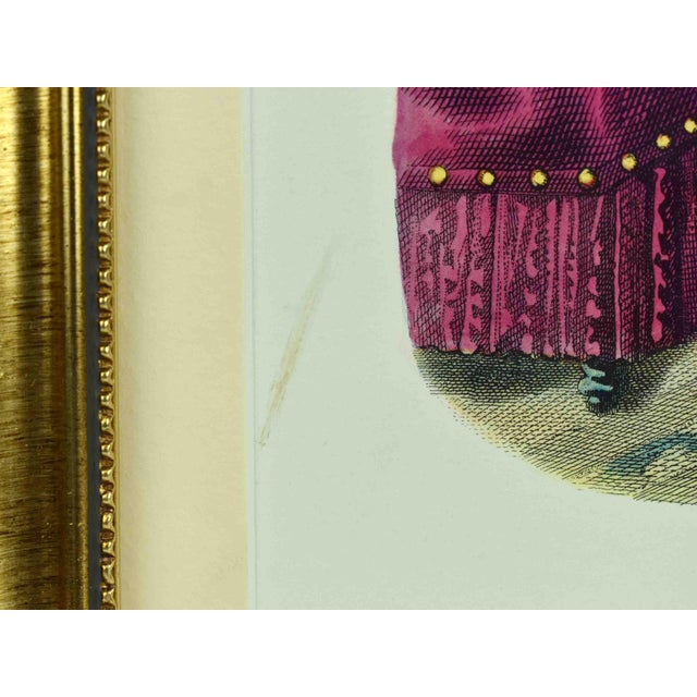 Early 20th Century Victorian Fashion Plate European Periodical Print Framed Reproduction For Sale - Image 6 of 10