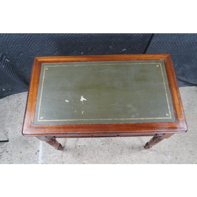 Antique Victorian William IV Mahogany Tooled Leather Writing Table Desk Console For Sale - Image 10 of 16