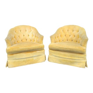 Heritage/Drexel Tufted Swivel Rockers - a Pair For Sale