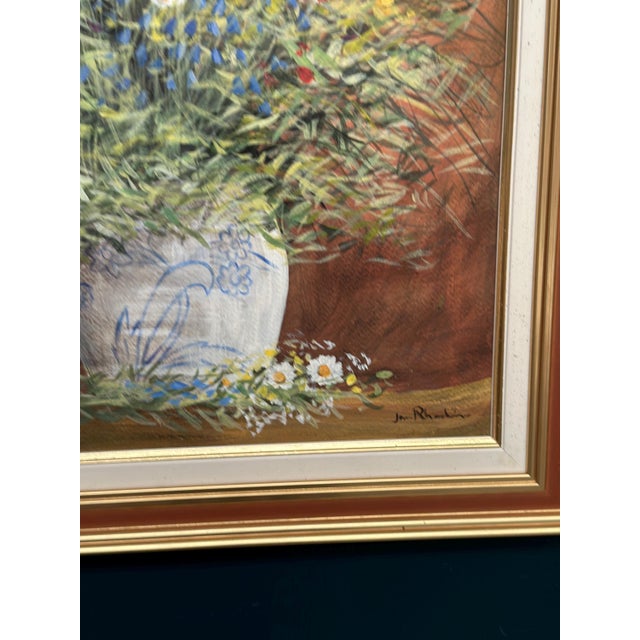 Jan Rhodin, Summer Flowers in a Pot, 1950s, Oil on Panel, Framed For Sale - Image 5 of 17