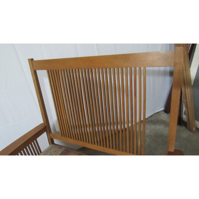 1980s 1980s Designer Stickley Oak Mission Collectors Bench Settee For Sale - Image 5 of 8