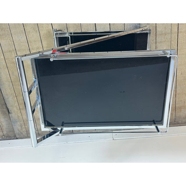 Vintage Z-Line Serving Cart in Chrome and Smoked Glass, 2000s For Sale - Image 10 of 13