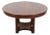 Henkel Harris Empire Banded Flame Mahogany Pedestal Extension Dining Table, Newly Refinished For Sale