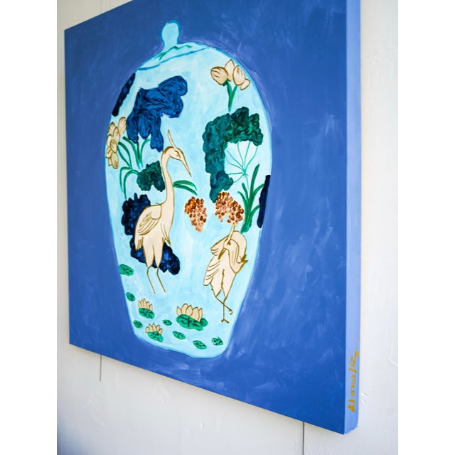 “Lotus and Crane” is an original acrylic painting by Memphis-based artist Dorothy Collier of Dorothy Art, known for her...