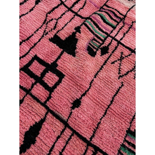 Contemporary Handmade Pink Moroccan Rug , Soft and Plush Textured Rug For Sale - Image 3 of 9