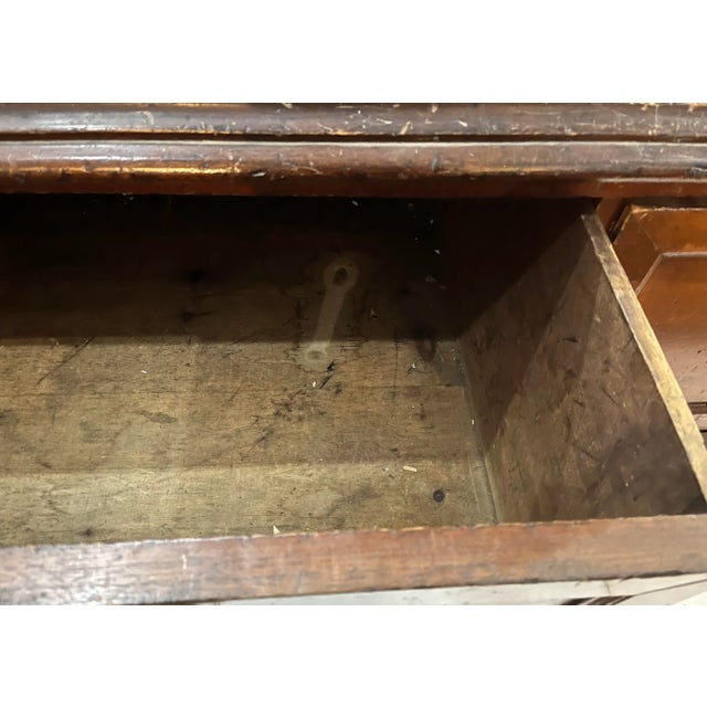 19th Century Vintage Mahogany Drapery Shop Drawers & Brass Hardware For Sale - Image 9 of 13